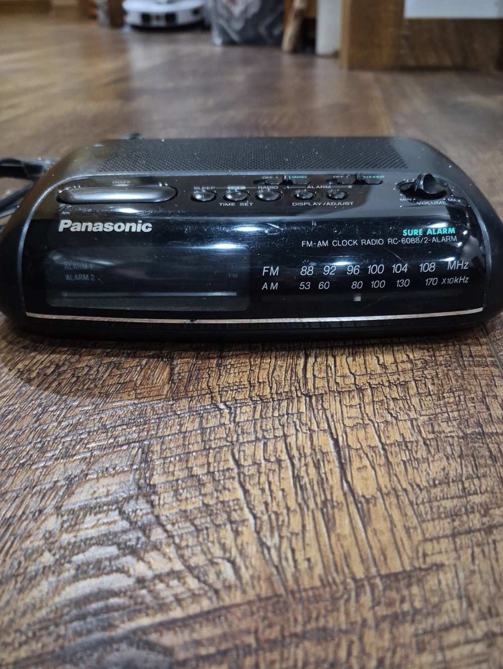 Vintage Panasonic Dual AM/FM Radio Alarm Clock Procuct Number RC -6088 Red LED